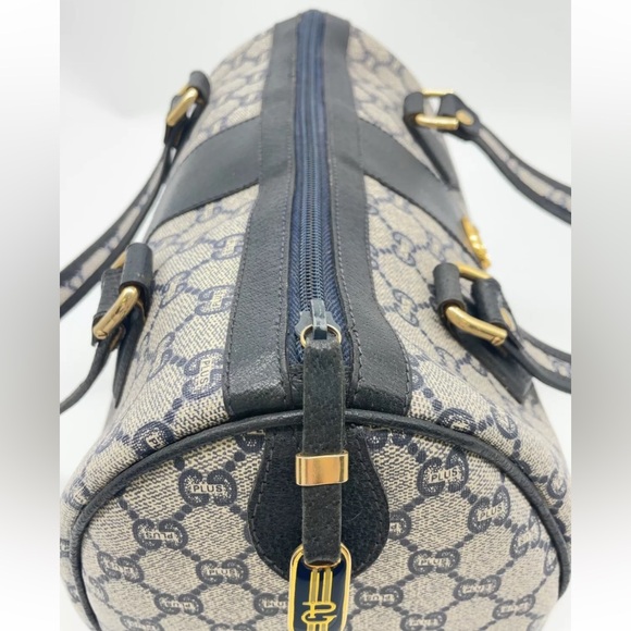 Authentic Gucci GG Plus PVC Navy Mini Boston Bag - Picture 11 of 17